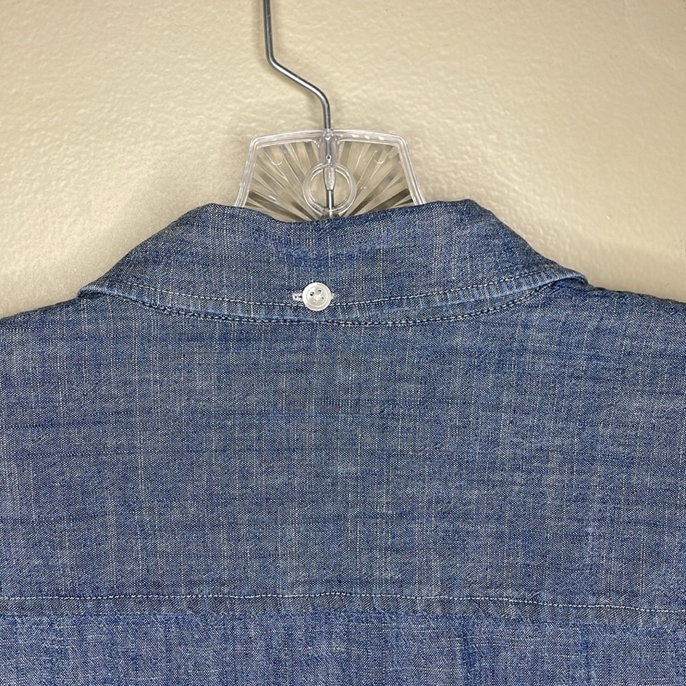 J Crew Factory Button Down Shirt Prep School Roll Tab Sleeves Cotton Preppy Med - Picture 4 of 9
